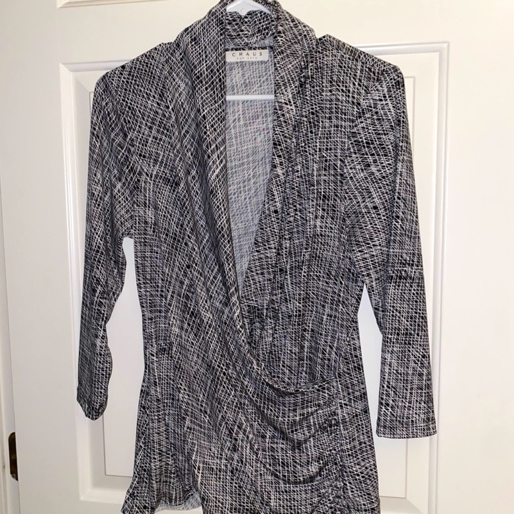 Chaus Patterned Elegant Draped Top
